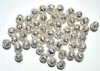 50 6mm Round Bright Silver Plated Filigrae with Dots Beads